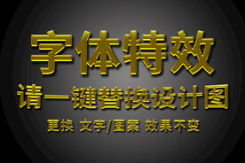 金色土豪金金属字体特效