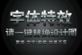 银色钛金金属字体特效