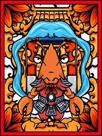 国潮卡通虾兵插画设计