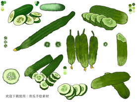青瓜手绘素材
