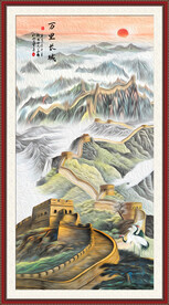 长城山水油画玄关