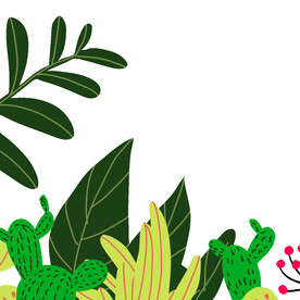 卡通绿色植物装饰元素