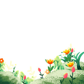 绿色装饰插画花朵元素