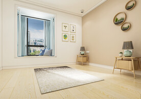 北欧风卧室背景墙3D效果图场景