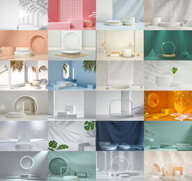 C4D光影效果场景图展示台