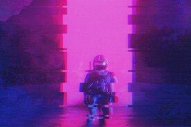 置换图片赛博朋克故障风海报系列