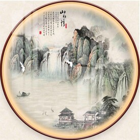 新中式圆形装饰画图片