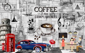 咖啡工装背景墙图片