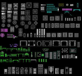 中式雕花构件图