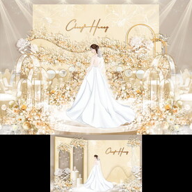 泰式香槟色婚礼背景设计