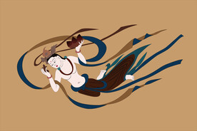 敦煌莫高窟390窟隋献花飞天