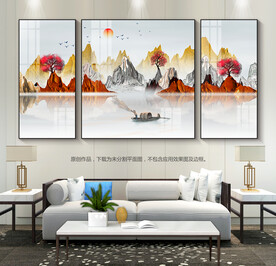 客厅装饰画玄关装饰画三联画挂画