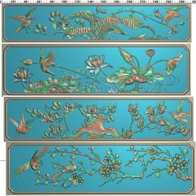 抽屉花几围板梅兰竹菊抽斗围板