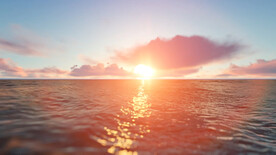 在海上航行到日落