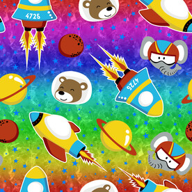 卡通 火箭 飞船