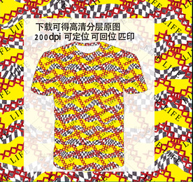 潮流男装印花 无缝衔接