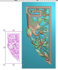 松鹤角花镂空牡丹