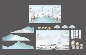 新中式婚礼背景 