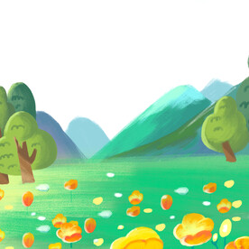 盛夏装饰织物树木背景元素