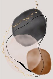 侘寂风抽象几何油画玄关装饰画