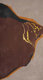 侘寂抽象金色水墨油画玄关背景画