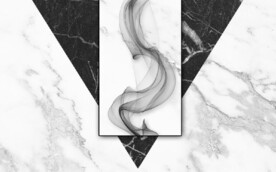 现代风抽象几何大理石拼花电视墙