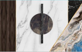 现代风抽象几何大理石拼花电视墙