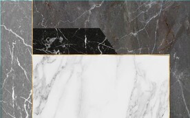 现代风抽象几何大理石拼花电视墙