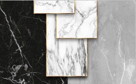 现代风抽象几何大理石拼花电视墙