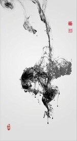 新中式禅意抽象水墨玄关装饰画