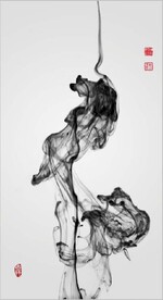 新中式禅意抽象水墨玄关装饰画