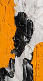 北欧抽象浮雕桔色油漆油画装饰画