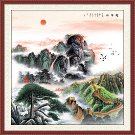 五岳独尊迎客松泰山长城装饰画