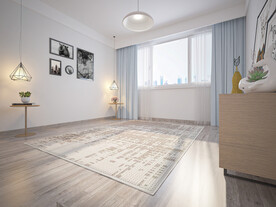 北欧极简卧室背景墙3D直播空景