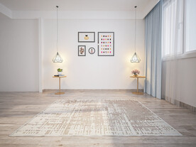 北欧极简卧室背景墙3D直播空景