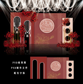 红色婚礼背景图片