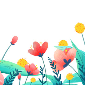 卡通插画植物花朵元素
