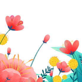 彩色卡通植物花朵元素