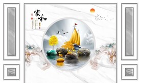 新中式轻奢装饰画背景墙