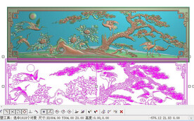 松鹤延年横靠背顶箱柜仓板