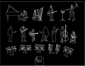 音乐会人物CAD图库