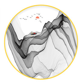 中式风格圆形画