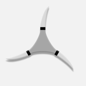 三头三脚柄灰调立体飞镖