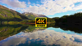 短视频湖水蓝天白云森林