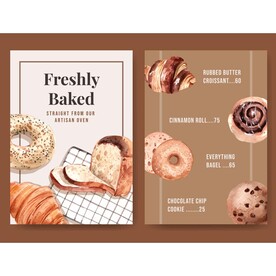 面包西点手绘矢量海报