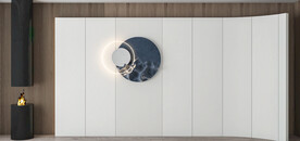 现代意式极简客厅沙发背景墙