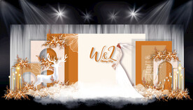 橙色婚礼效果图