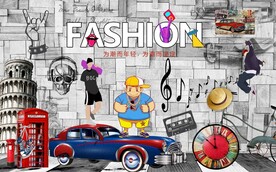 复古怀旧潮人酒吧工装背景图片