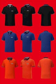 翻领t恤 工作服 效果图