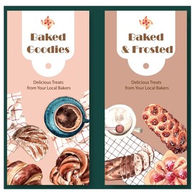 面包西点手绘矢量海报